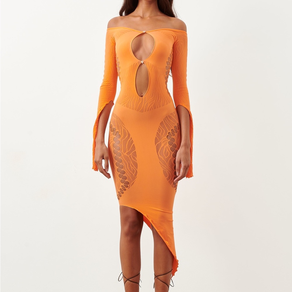 Poster Girl Charlotte Dress in Tangerine
